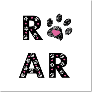 Roar text Posters and Art